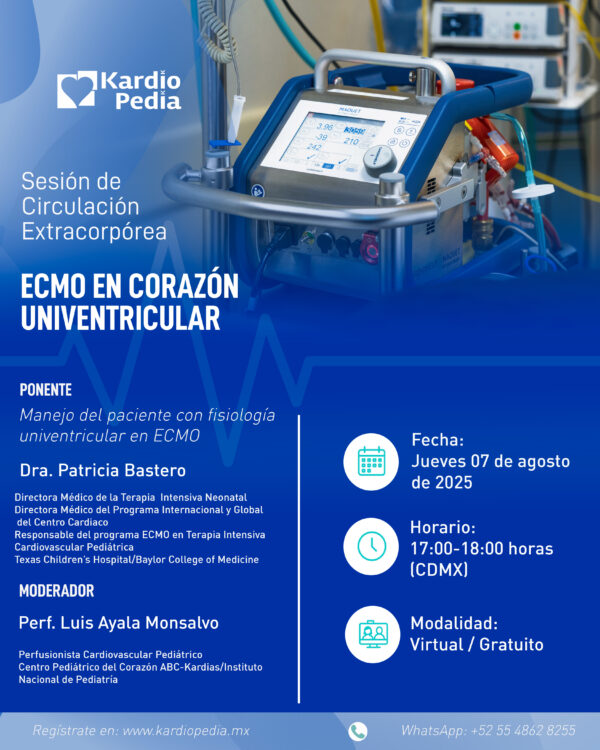 Sesión de Circulación Extracorpórea ECMO EN CORAZÓN UNIVENTRICULAR